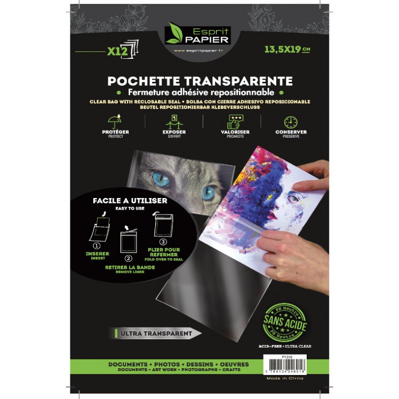 Pochettes transparentes pour cartes VBS « 13,5 x 13,5 cm », 500 pc. - VBS  Hobby