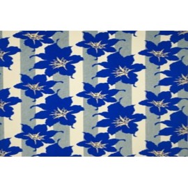 Carnet Broché A5 Fait Main motifs fleurs bleu