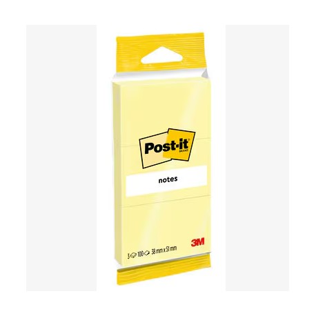 Notes Post-it 38 x 51 mm, 3 blocs