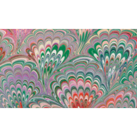 Papier imprimé Paon violet-rouge