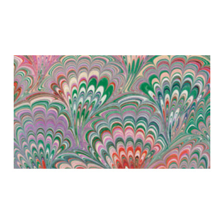 Papier imprimé Paon violet-rouge