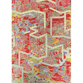 Carnet broché jap Paravent Rouge