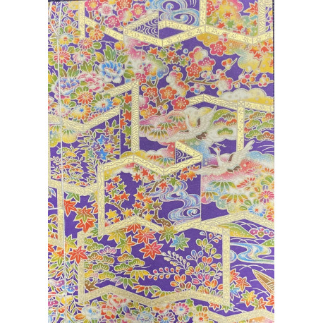 Carnet broché jap Paravent Mauve