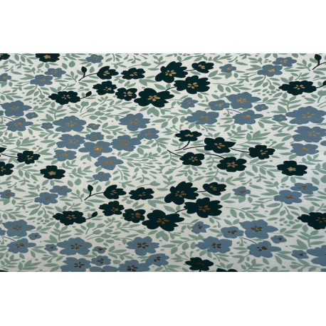 Papier Fait Main Petites Fleurs Bleues