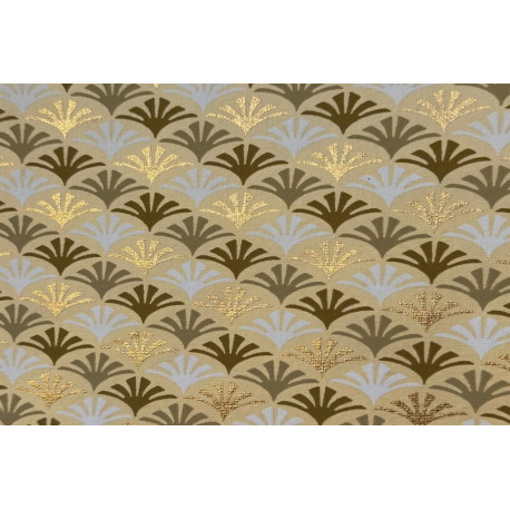 Papier Fait Main Motifs Beige Foncé et Blanc