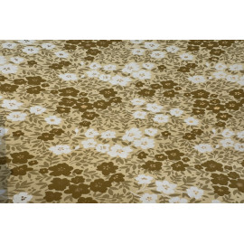 Papier Fait Main Petites Fleurs Beiges Foncées et Bleues