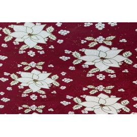 Papier Fait Main Fleurs Blanches sur Rouge