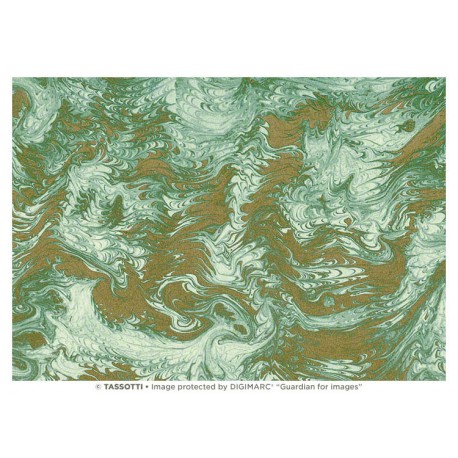 Papier imprimé Marbré vert-or 50x70cm