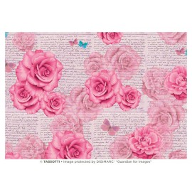 Papier imprimé Roses romantiques 50x70cm Papier imprimé Roses romantiques 50x70cm