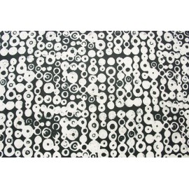 Batik Nepal oeillets Black & White Batik Nepal oeillets Black & White